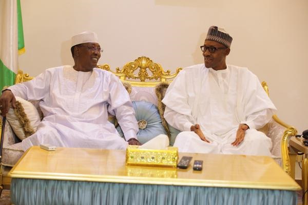 President Buhari In Chad with Idriss deby Photo credit: omonlakiki/twitter)