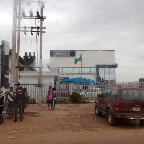 Omitoro branch of First Bank Ikorodu which was raided on Monday, June 1, 2015 by some armed bandits who carted an unspecified amount of money. (Photo Credit: Witness)