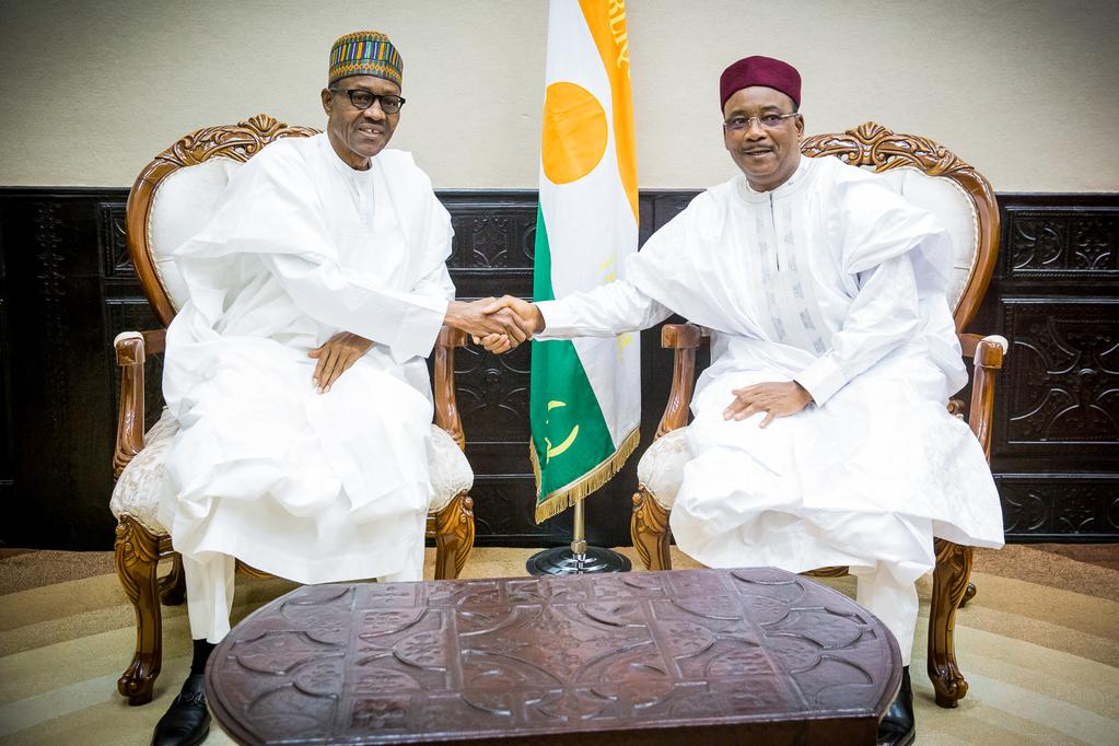 President Buhari of Nigeria and President Issoufou of Niger Republic (Credit: Paul Ibe)