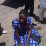 The Boko Haram suspect arrested  dressed as a woman in Yola (Photo Credit: Facebook)