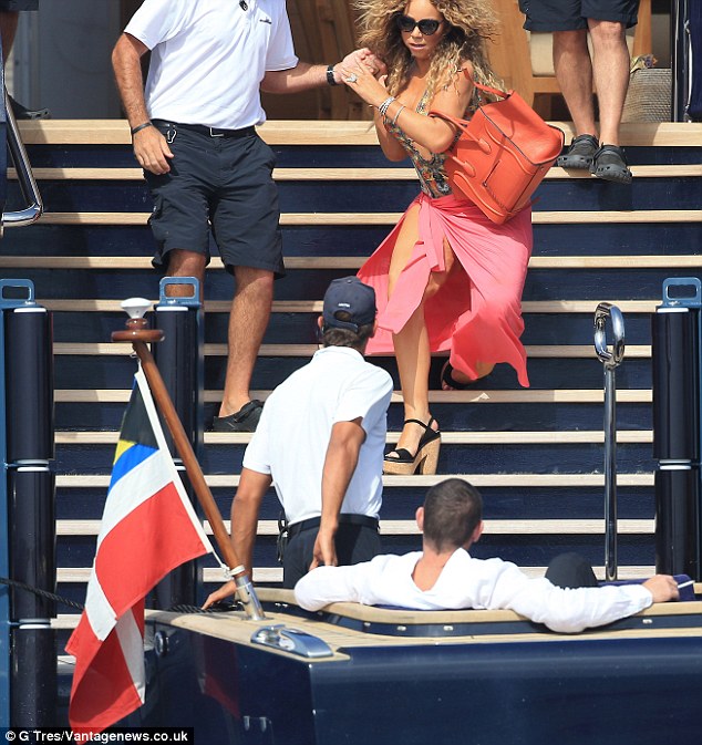Lucky they're there! James' trusty deckhand dived in to rescue Mariah as her ankle gave way on the stairs