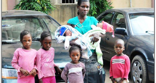 A 39-year-old man, Emeka Benjamin Uche, has taken to his heels and is nowhere to be found since February 2015 after his wife, Mrs Ruth Uche gave birth to a third set of twins in Lagos State. (Photo Credit: The Nation)