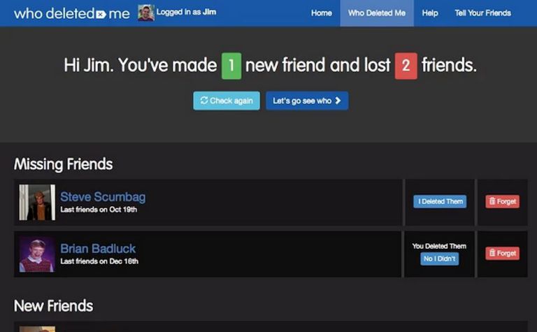Who Deleted Me on Facebook. (Photo Credit: Metro UK)