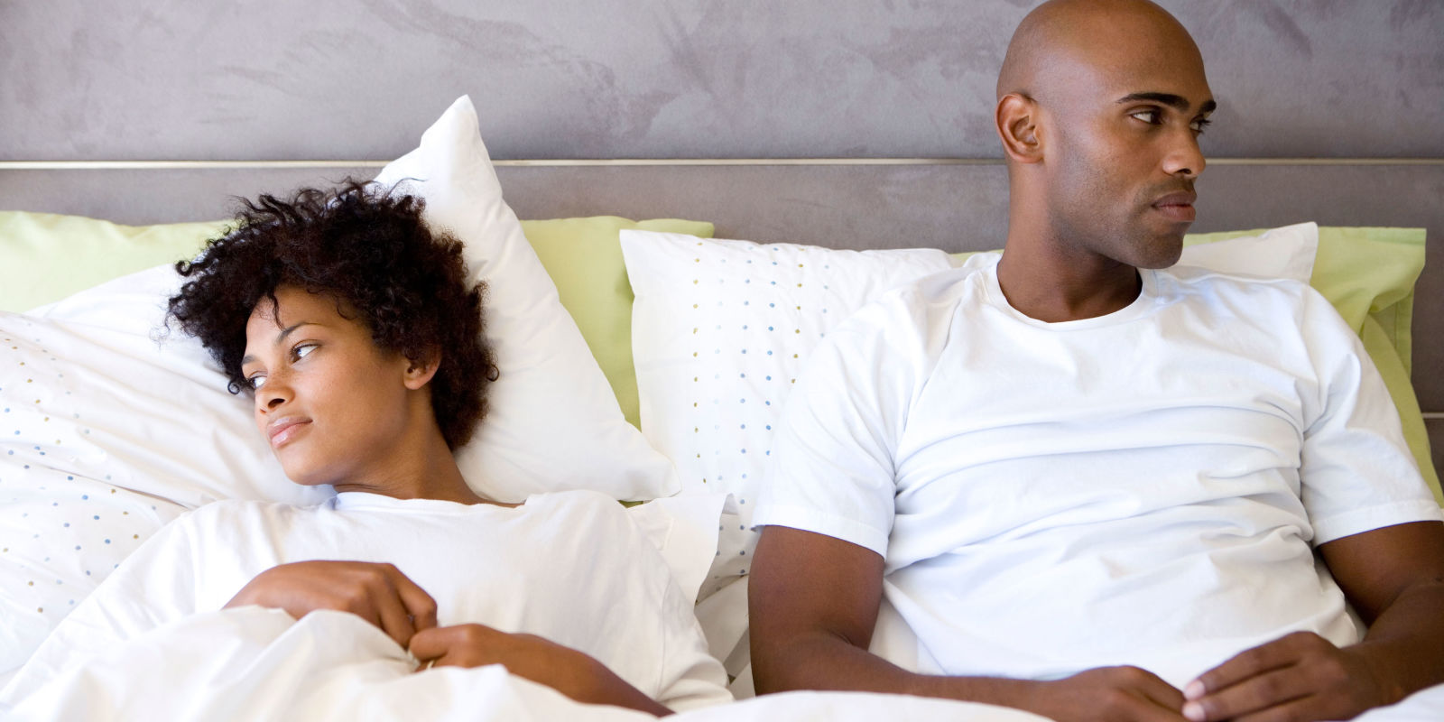 couple unhappy in bed, common mistakes men make