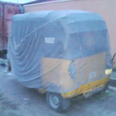 Commercial tricycle popularly referred to Keke Napep in the Lagos metropolis was on Sunday, August 9, 2015 seen around Oke-Ira Nla water bank on Lekki-Ajah road.