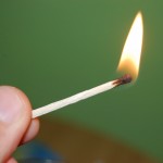 Matches on fire