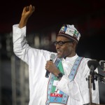 Presidential aspirant and former Nigerian military ruler Buhari speaks as he presents his manifesto at All Progressives Congress party convention in Lagos