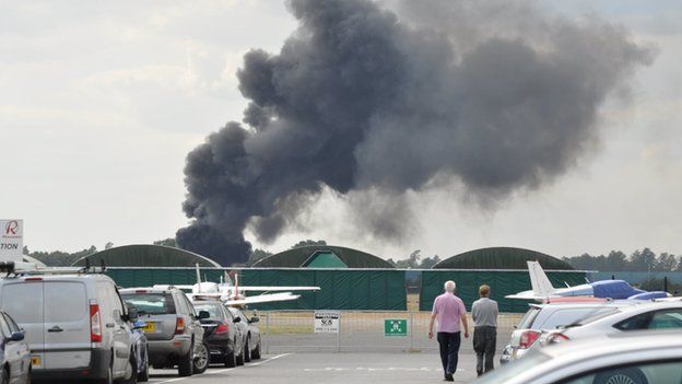 Eyewitnesses described a thick plume of smoke following the crash (Photo Source: BBC)