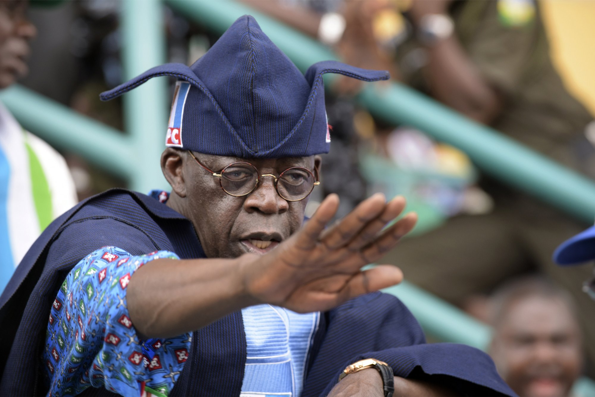 All Progressive Congress founder and leader, Bola Ahmed Tinubu pictured in a campaign rally for General Buhari in 2015 | Pius Utomi Ekpei/AFP/Getty Images