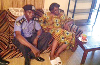 Vanguard columnist, Donu Kogbara pictured with the Rivers State Police Commissioner, Mr Musa Kimo, on Sunday, September 13, 2015 after she was released by kidnappers. (Photo Credit: Vanguard)