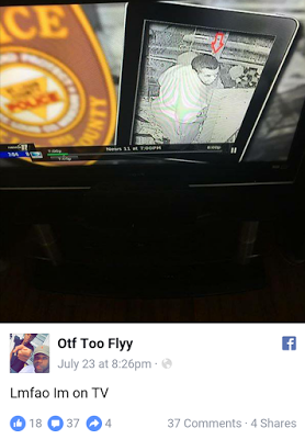 Screenshot of the photo a man posted on Facebook whlie he was committing a crime | Facebook