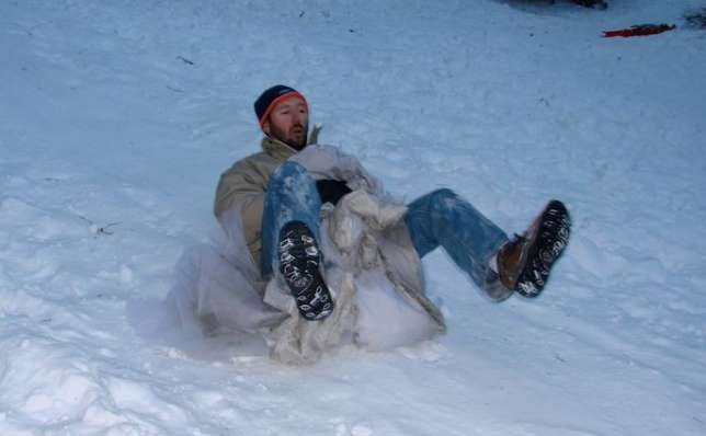 Jilted husband, Kevin Cotter, does 101 things with ex-wife's wedding dress.