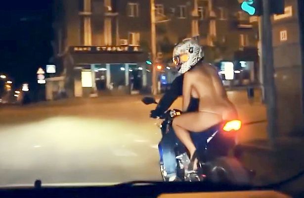 Naked girl bike