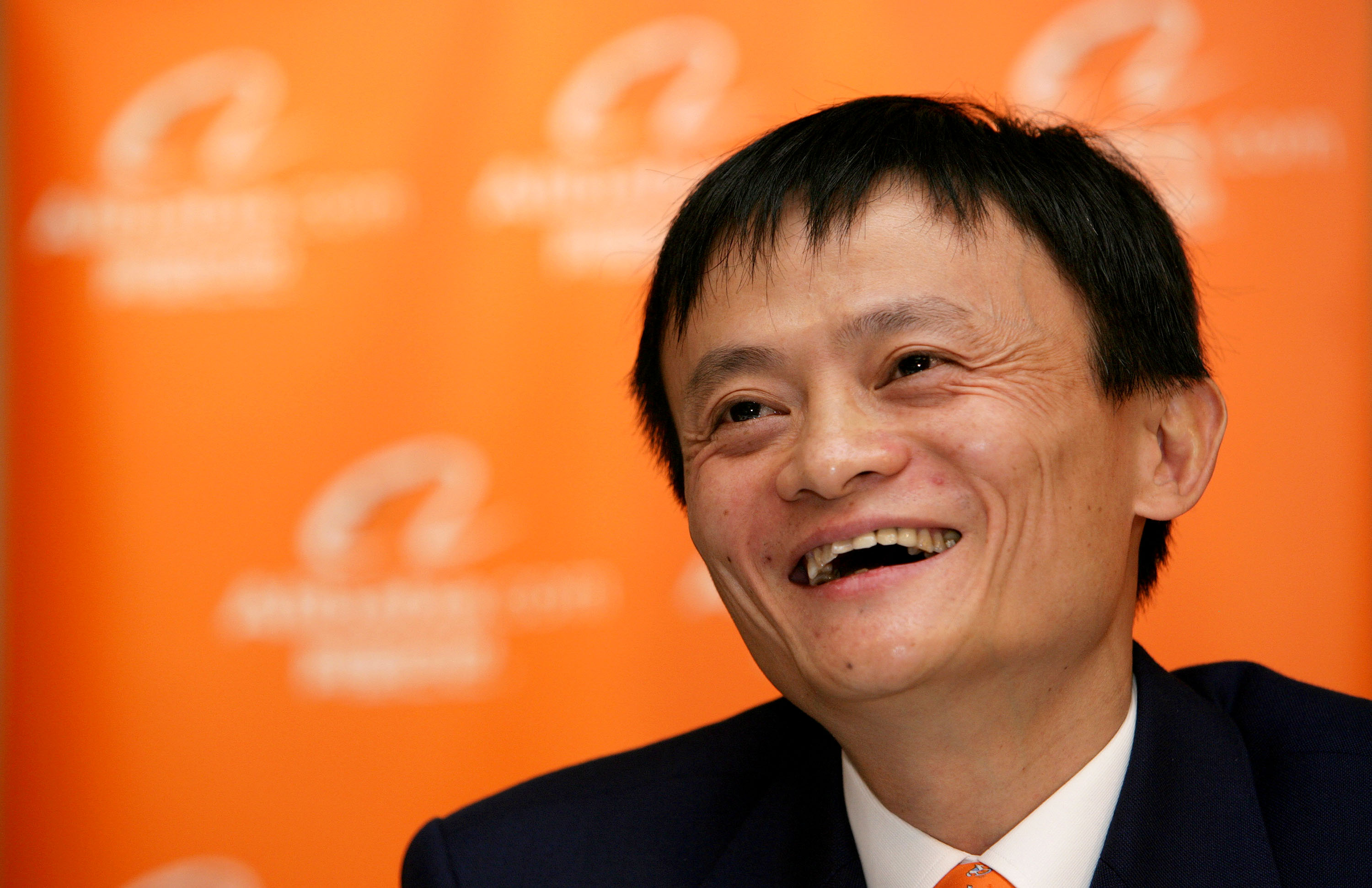 Jack Ma, chairman and then-chief executive officer of Alibaba Group Holding Ltd., laughs at a news conference in Hong Kong, China, on Tuesday, Nov. 6, 2007. | Daniel J. Groshong/Bloomberg