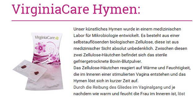 Virginia Care sell ‘fake hymens’ to Muslim women in Germany that burst with fake blood to trick husbands into thinking they are virgins | Virginia Care