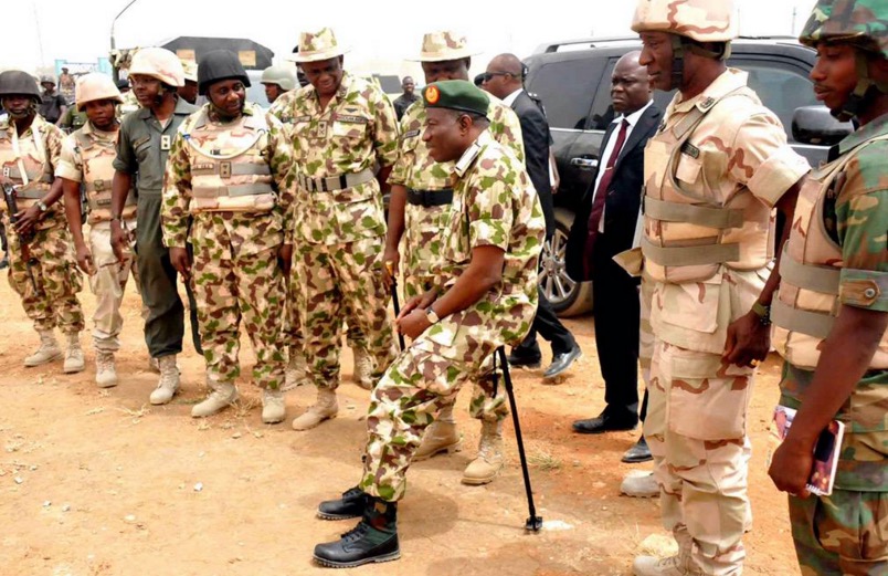 President Jonathan during a visit to Maiduguri in the heat of the war against Boko Haram | DHQ Photo