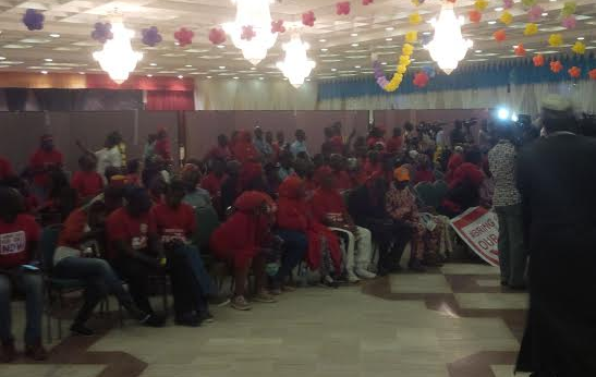 BBOG members and parents of the girls waiting for Buhari at the banquet hall of the presidential villa | Twitter
