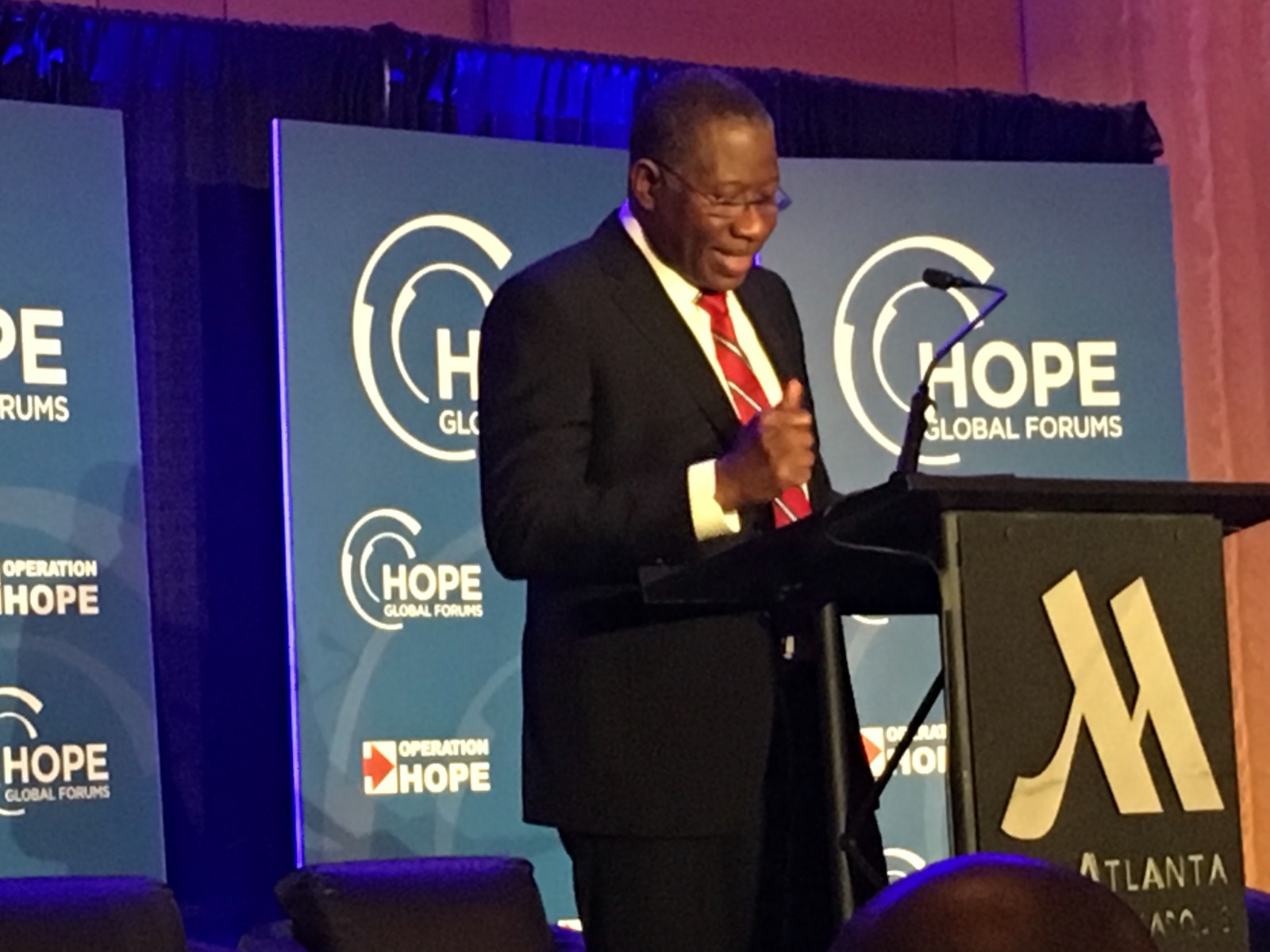 Former President Goodluck Jonathan at Hope Forums in January 2016