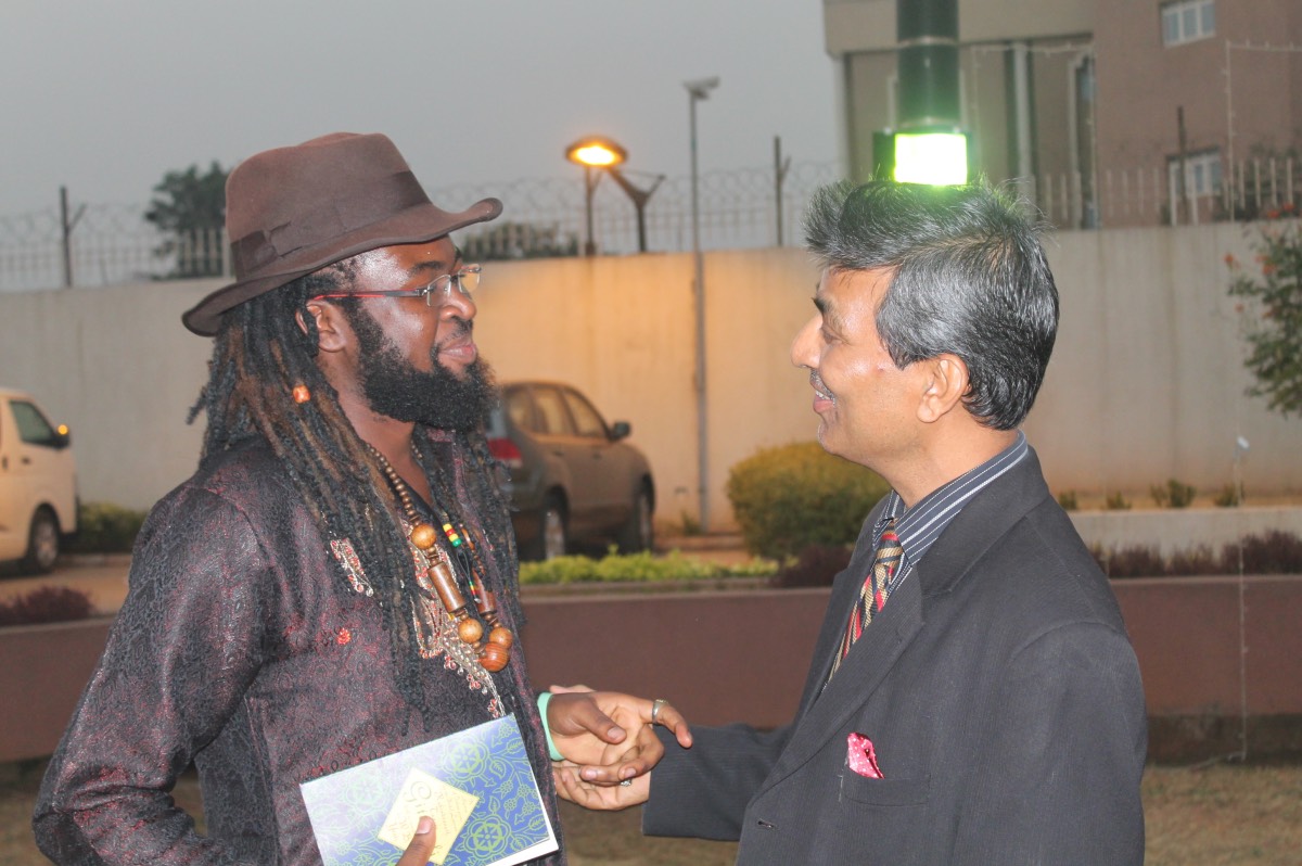 Curator of The Diplomatic Jazz Night, Onyeka Nwelue and Mr. Kanyal