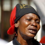 A Biafra supporter reacts during a rally in support of Indigenous People of Biafra (IPOB) leader Nnamdi Kanu, who is expected to appear at a magistrate court in Abuja,