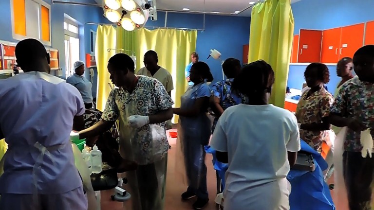 Doctors at the Theatre performing surgical operation on Maxwell Asoro | Ondo TV