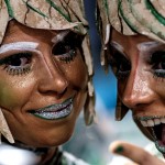 Revelers of Grande Rio samba school perf