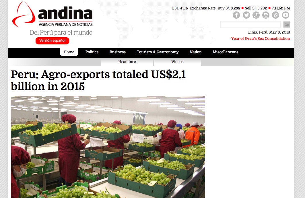 Agro Exports in Peru