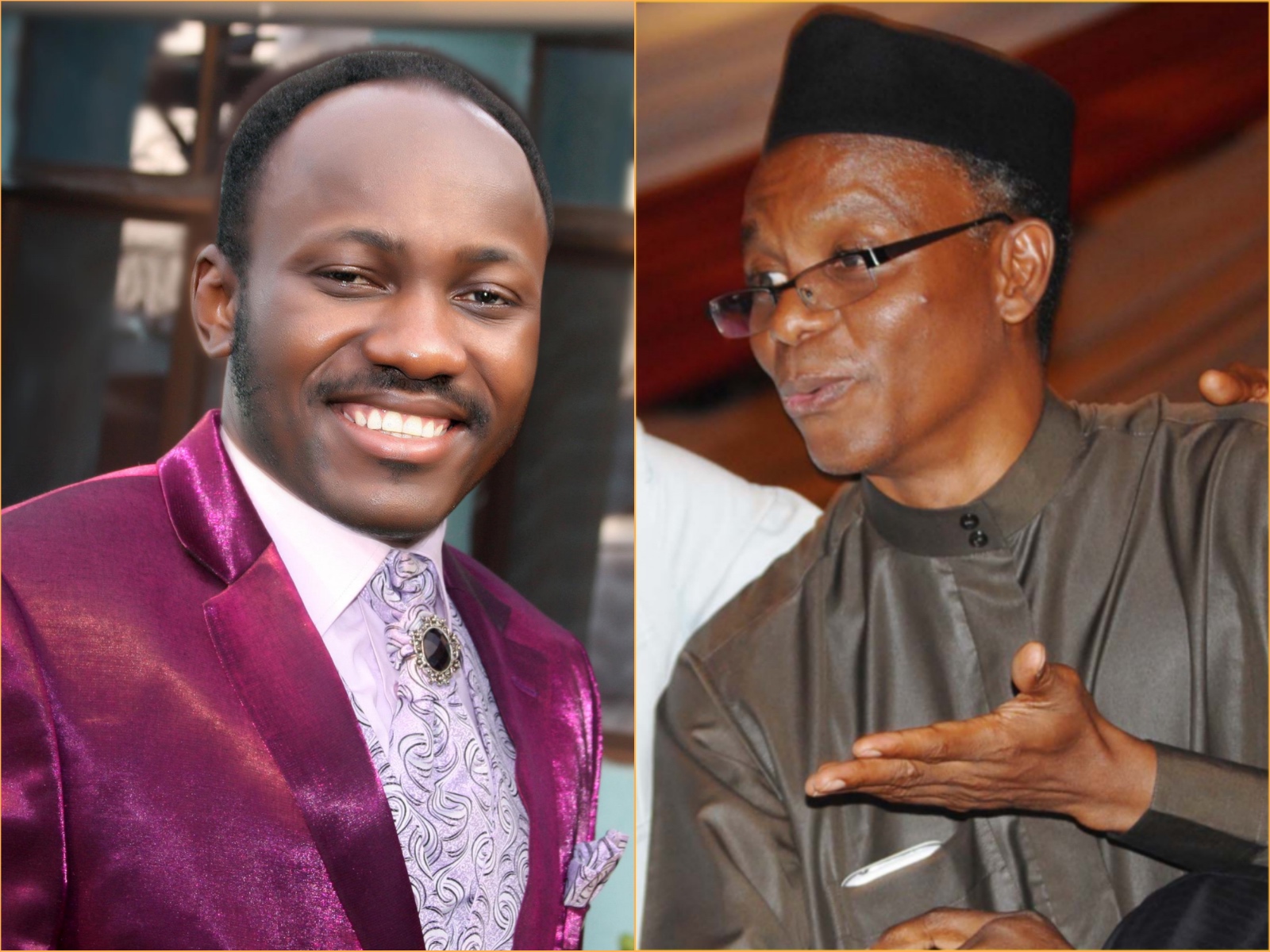 Apostle Johnson Suleman, general overseer of Omega Fire MInistries Nasir El-Rufai