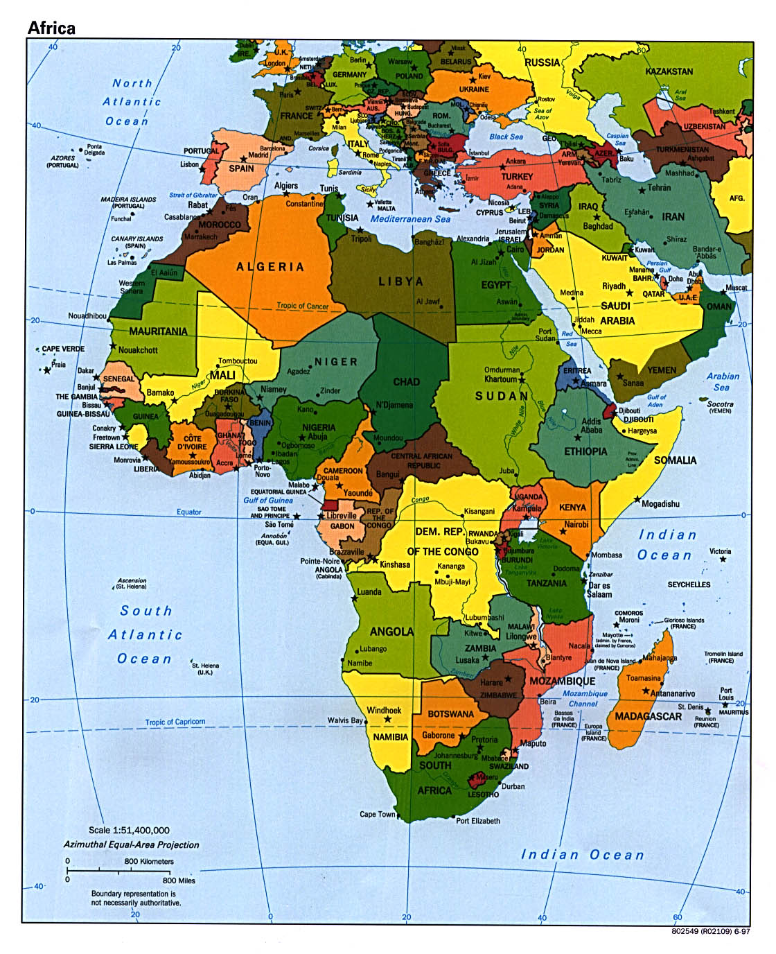 Africa, Asia