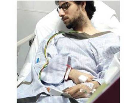 Dr Muhannad Al Zabn recuperating after the incident. | Courtesy Okaz