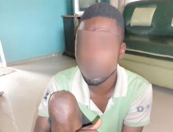Saheed Oladimeji allegedly beat a 14-year-old boy to death for attempting to rape his 6-year-old daughter on Thursday, May 5, 2016 in Oyo State