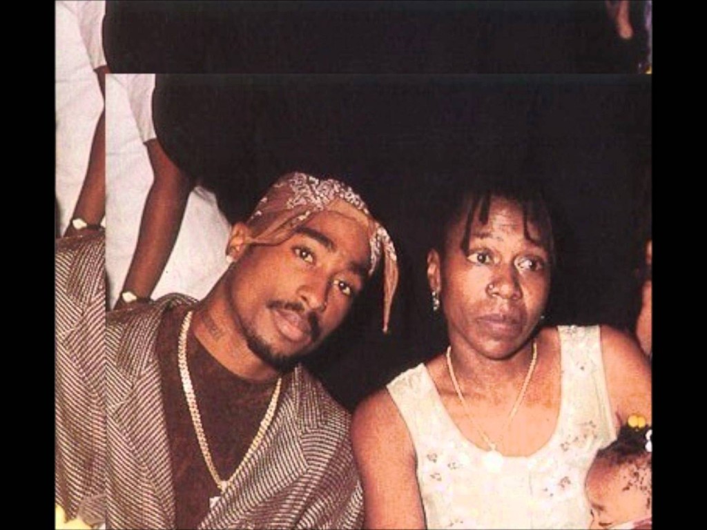 Tupac Shakur and mother Afeni Shakur (both late)