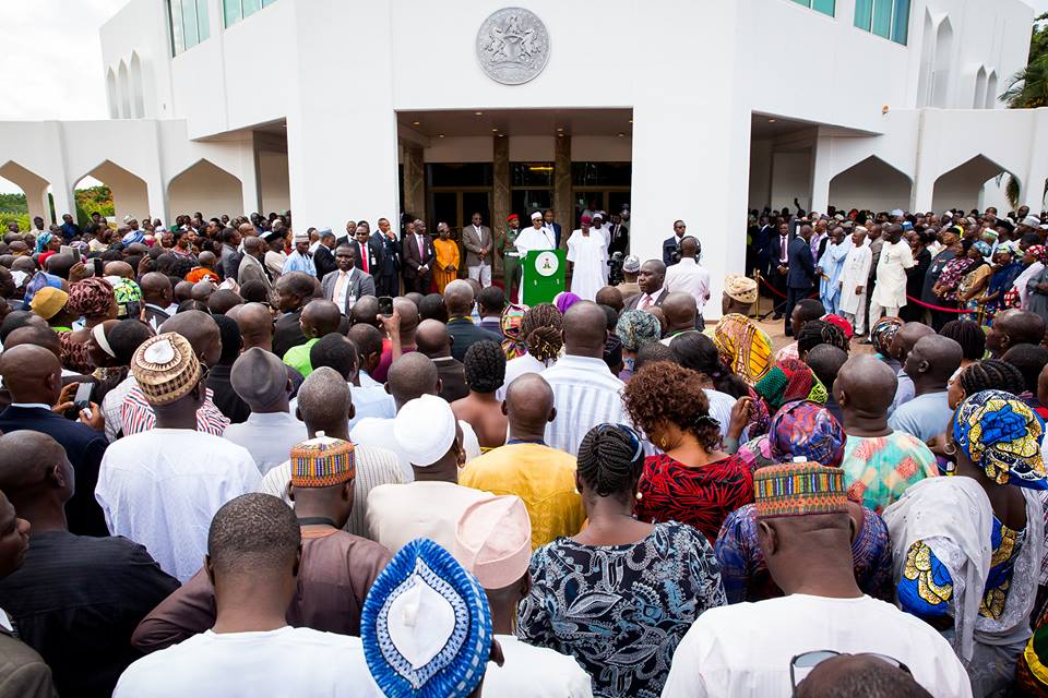 President Muhammadu Buhari meets with Aso Rock staff at an 'interactive meeting' on Wednesday, June 22, 2016 | State House Photo