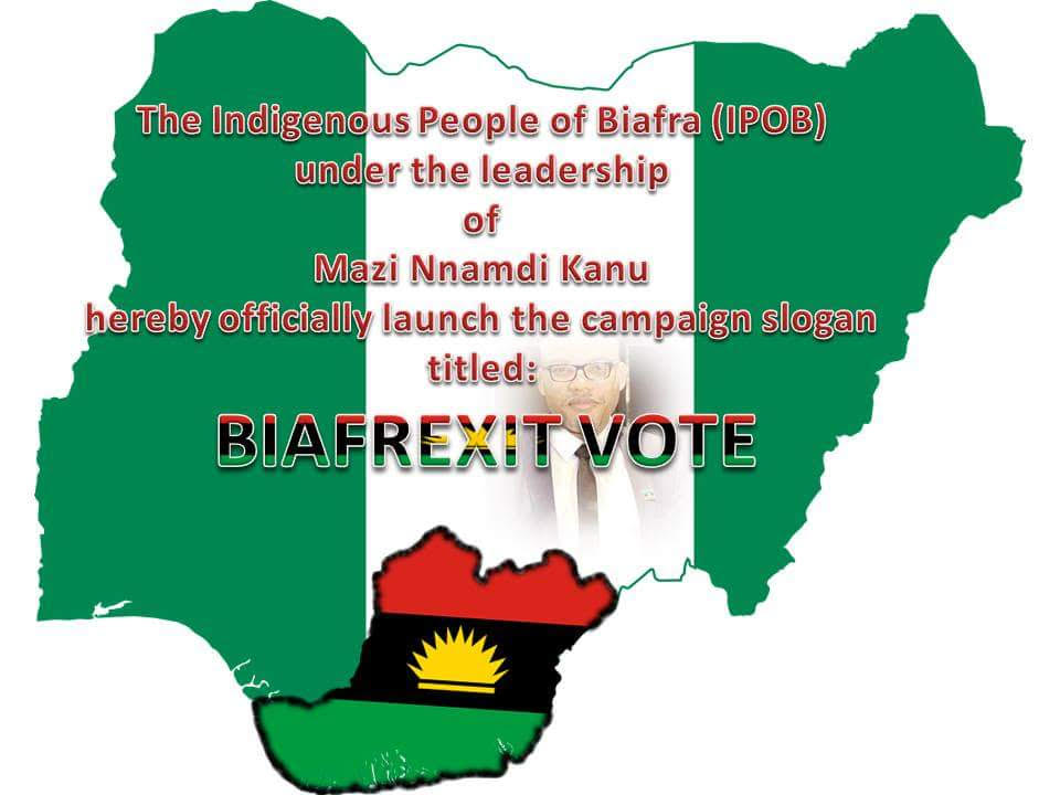 Biafrexit Vote, for a referendum on independence for Biafra.