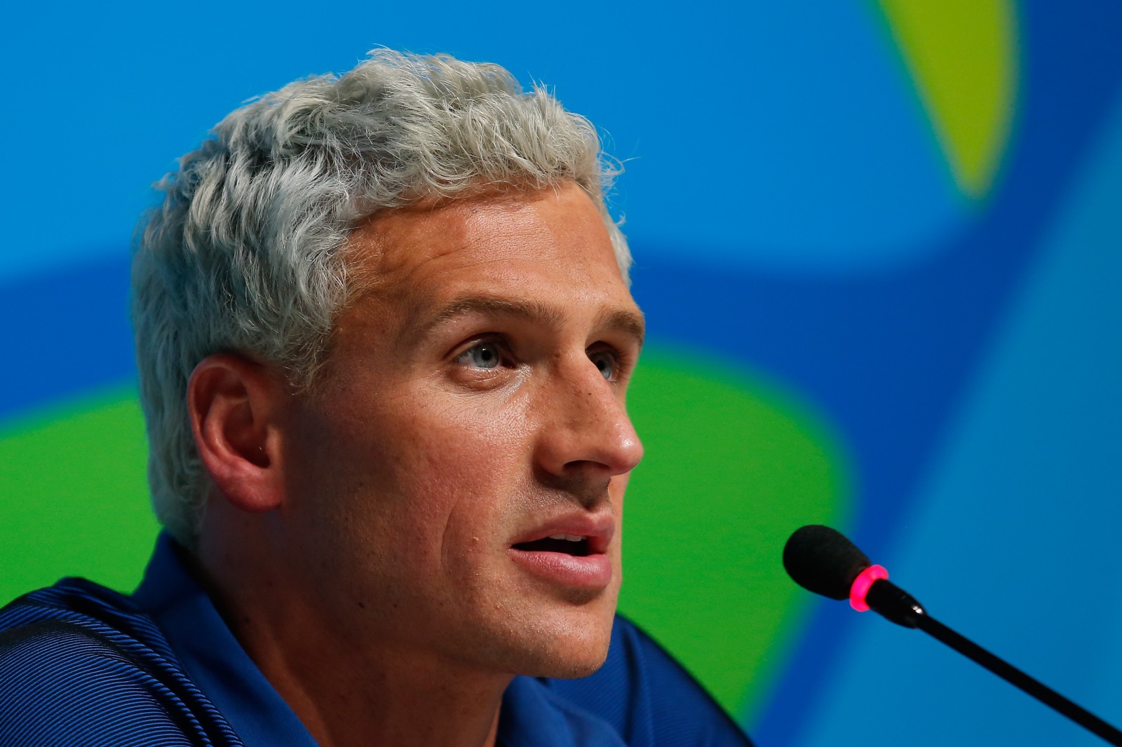 Ryan Lochte of the United States attends a press conference in the Main Press Center on Day 7 of the Rio Olympics on August 12, 2016 in Rio de Janeiro, Brazil. | Matt Hazlett/Getty Images
