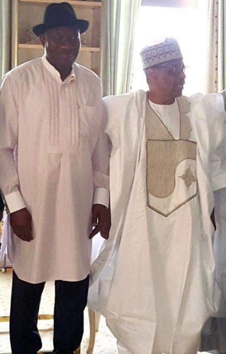 Dr. Goodluck Jonathan and General Ibrahim Babangida when the former visited the former military head of state in Minna, Niger State on Tuesday, September, 13, 2016