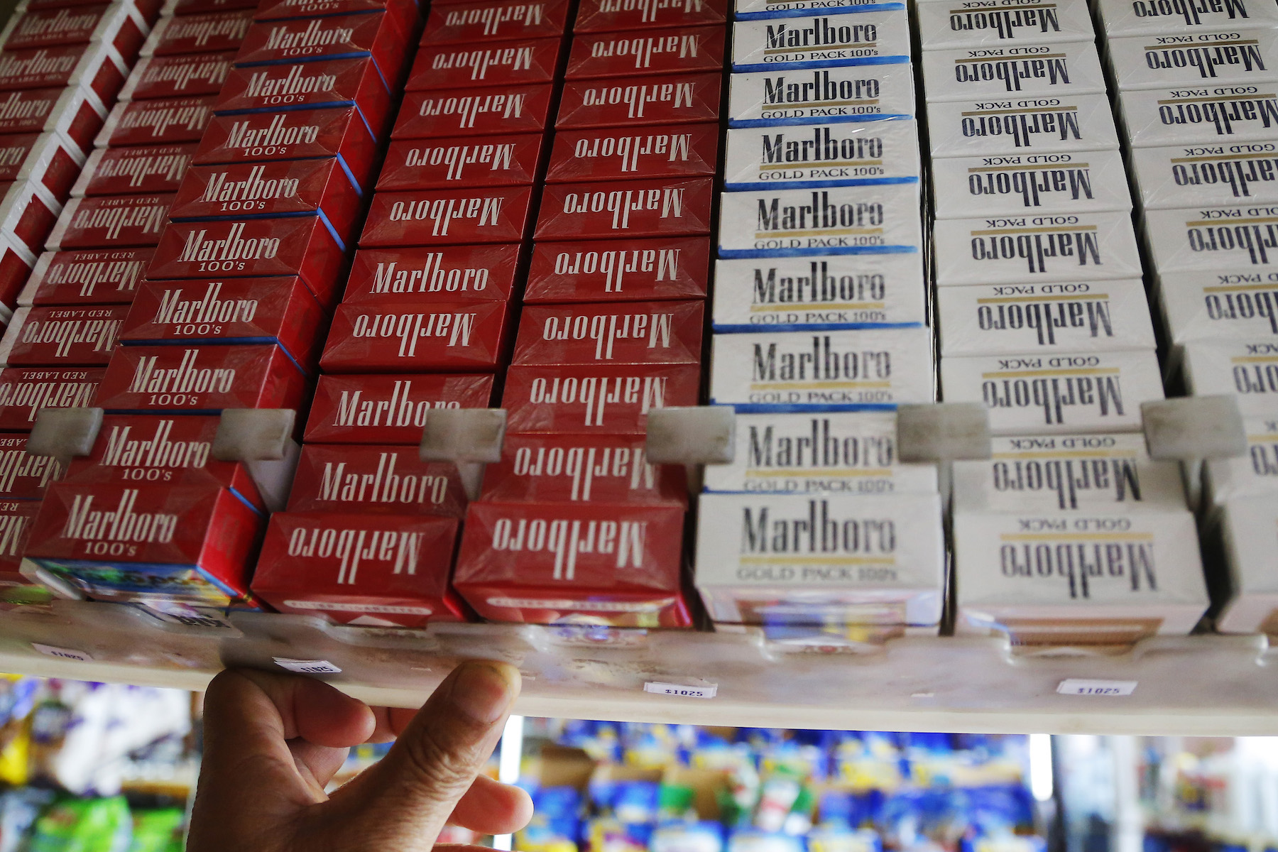 Packs of Marlboro cigarettes a
