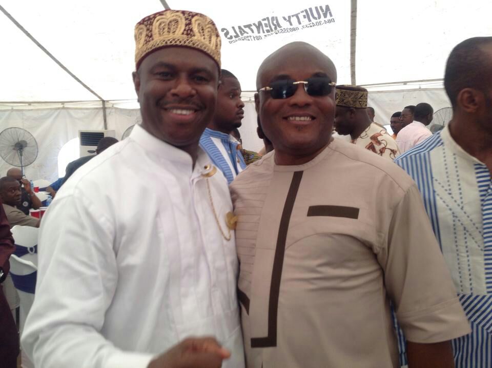 Dakuku Peterside (left) with Atonyesia Dimieari-Peterside, a cousin and the man caught printing fake INEC result sheets in Rivers State