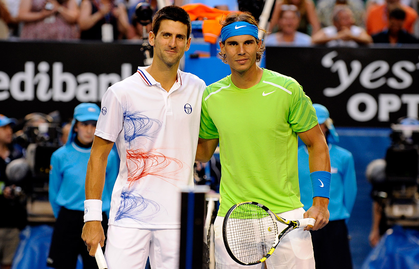 Rafael Nadal and Novak Djokovic played the longest match in a Grand Slam final ever at the 2012 Australian Open in which Djokovic defeated Nadal in five sets spanning five hours and 53 minutes