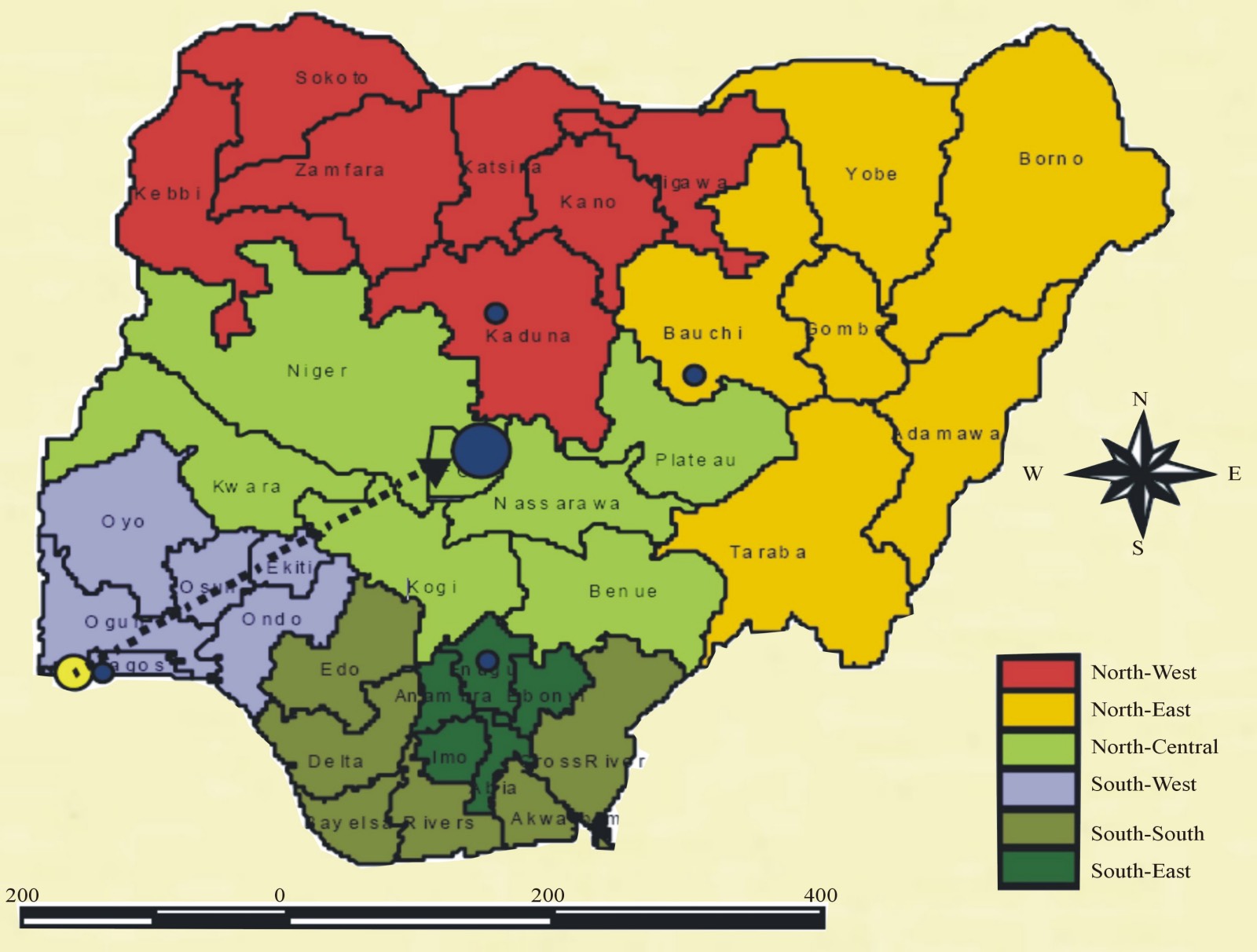Map of Nigeria north