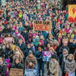 Protesters gather for the Women’s March in Oslo