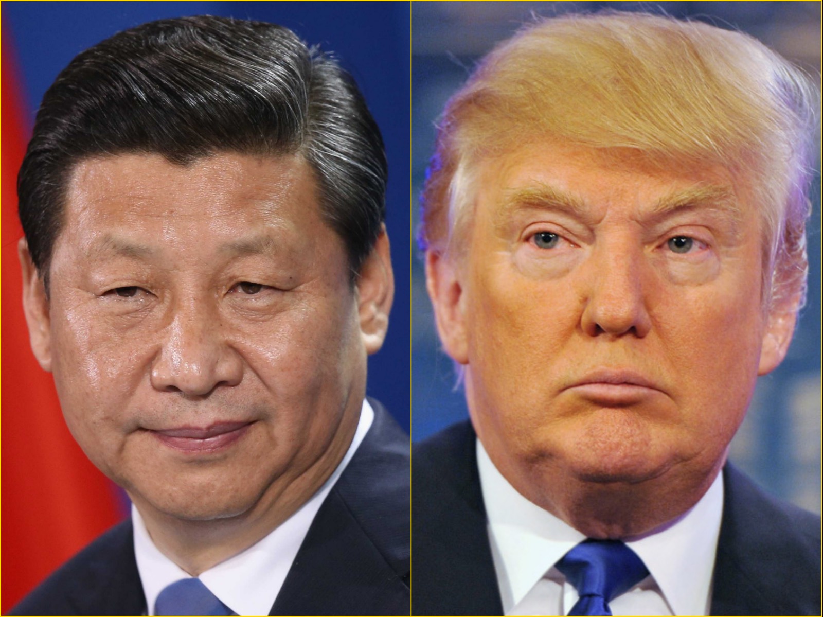 Chinese President Xi Jinping (left); US President Donald Trump China US Europe