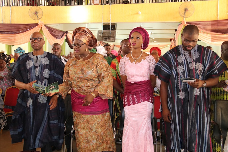 From left; Former Governor of Ondo State, Dr Olusegun Mimiko, his Wife, Olukemi and his children, Bibitayo and Bayonle.