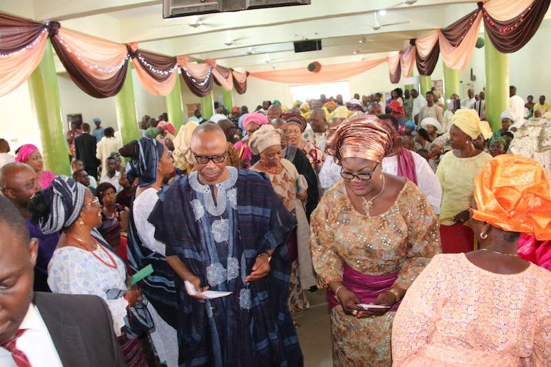 Former Governor of Ondo State, Dr Olusegun Mimiko and his Wife, Olukemi, during the thanksgiving.
