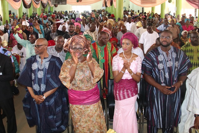 From left; Former Governor of Ondo State, Dr Olusegun Mimiko, his Wife, Olukemi and his children, Bibitayo and Bayonle.