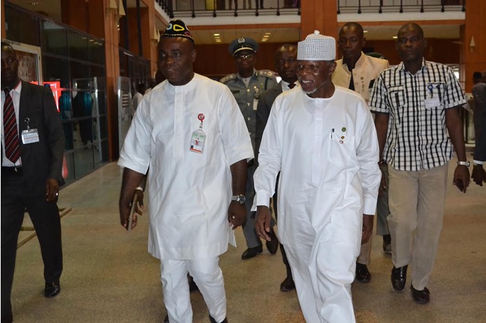 Colonel Hameed Ali (right), the comptroller general of the Nigerian Customs Service appears at the Nigerian Senate