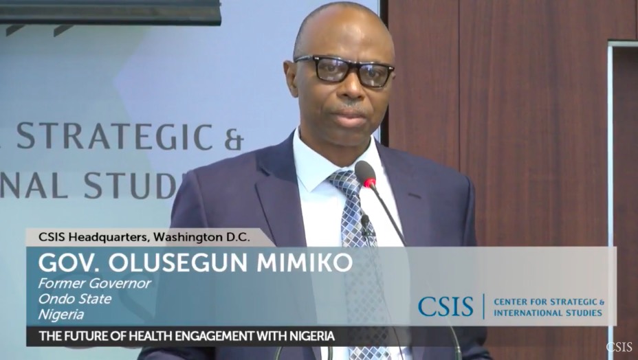 Dr. Olusegun Mimiko speaks at the Global Health Conference on March 14, 1027 in Washington DC |