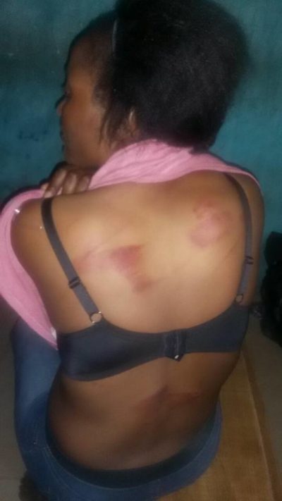 Mrs. Toyin Adeyeye, brutalised by police in Ekiti State