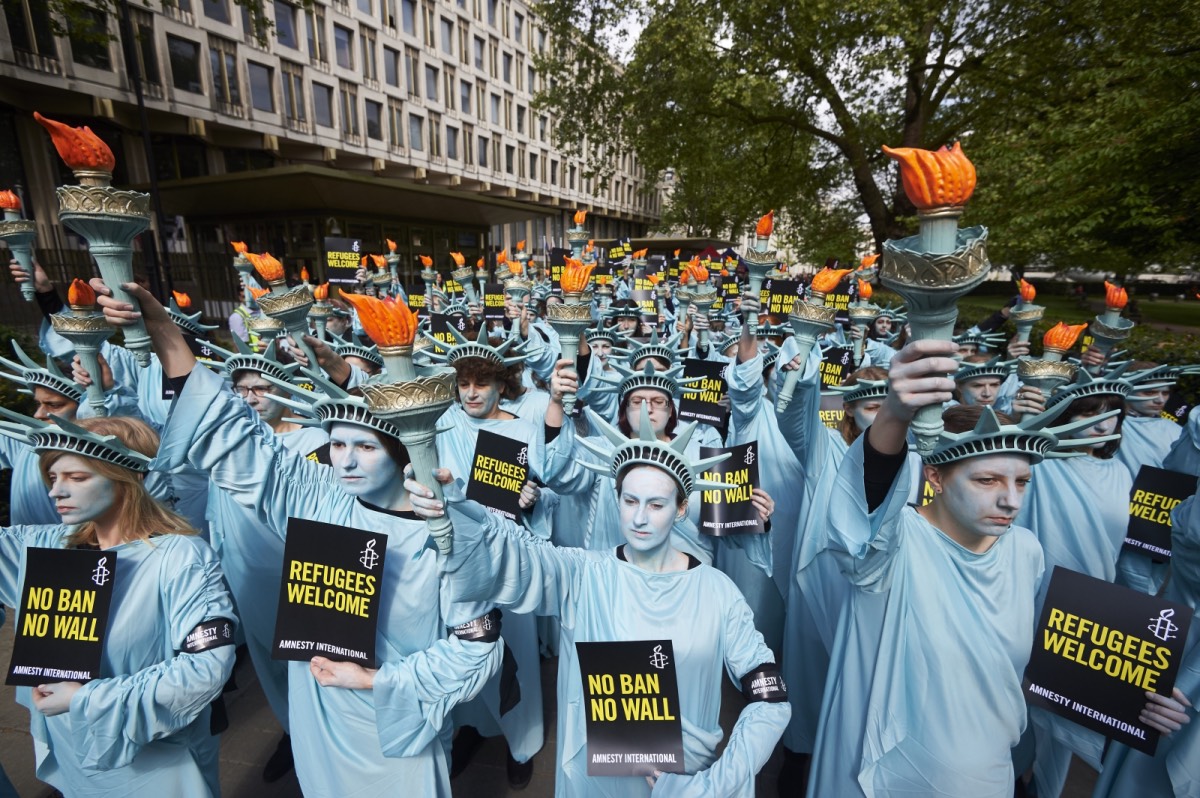 100 Statue of Liberty 2 Protest Trump The Trent