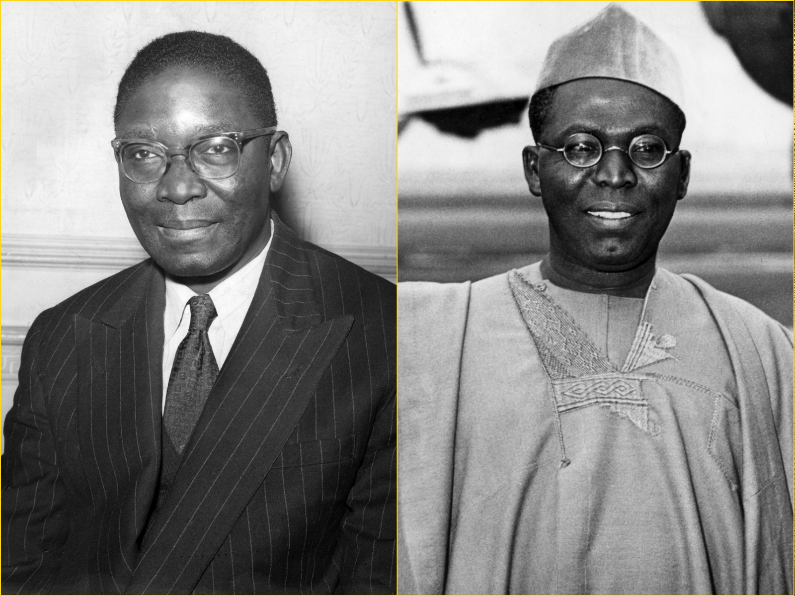 politics unification brothers clash Dr. Nnamdi Azikiwe and Chief Obafemi Awolowo (right) Southern